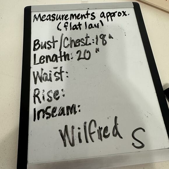 Wilfred Black Textured Top Women Small Peplum Blouse Jacquard Deep V Neck - Picture 13 of 13